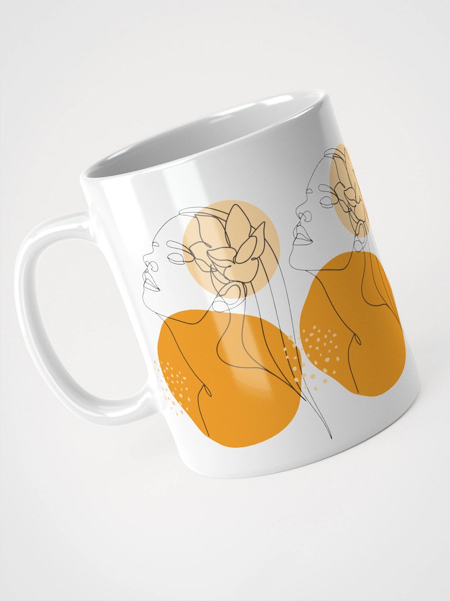 Mug Blanc Equilibre Femme - Orange Soleil - Vibration Créative - Idée Cadeau Raffiné product image (3)