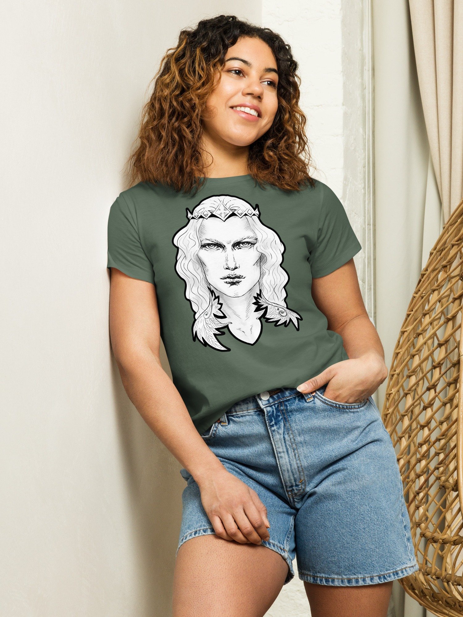 Prince Charming Black Line Women's High-Waisted Tee Cotton Heritage product image (6)