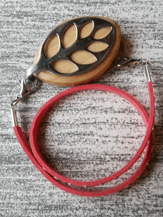 Coral Faux Suede Stud Wrap Bracelet | Handmade Accessory for Bellabeat Leaf Urban & Ivy product image (2)