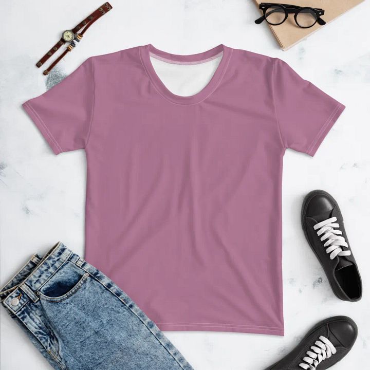 Plain Medium Dark Lilac Purple Soft Summer Women's Crewneck Polyester Heavyweight Premium T-Shirt by Treasure Pie product image (1)