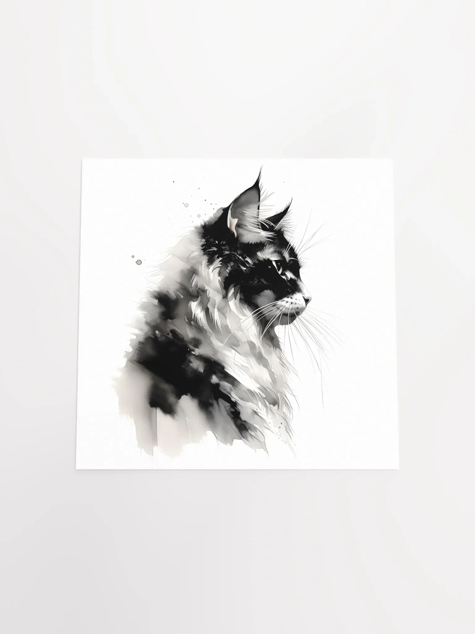 Maine Coon Cat Watercolor Wall Print product image (4)
