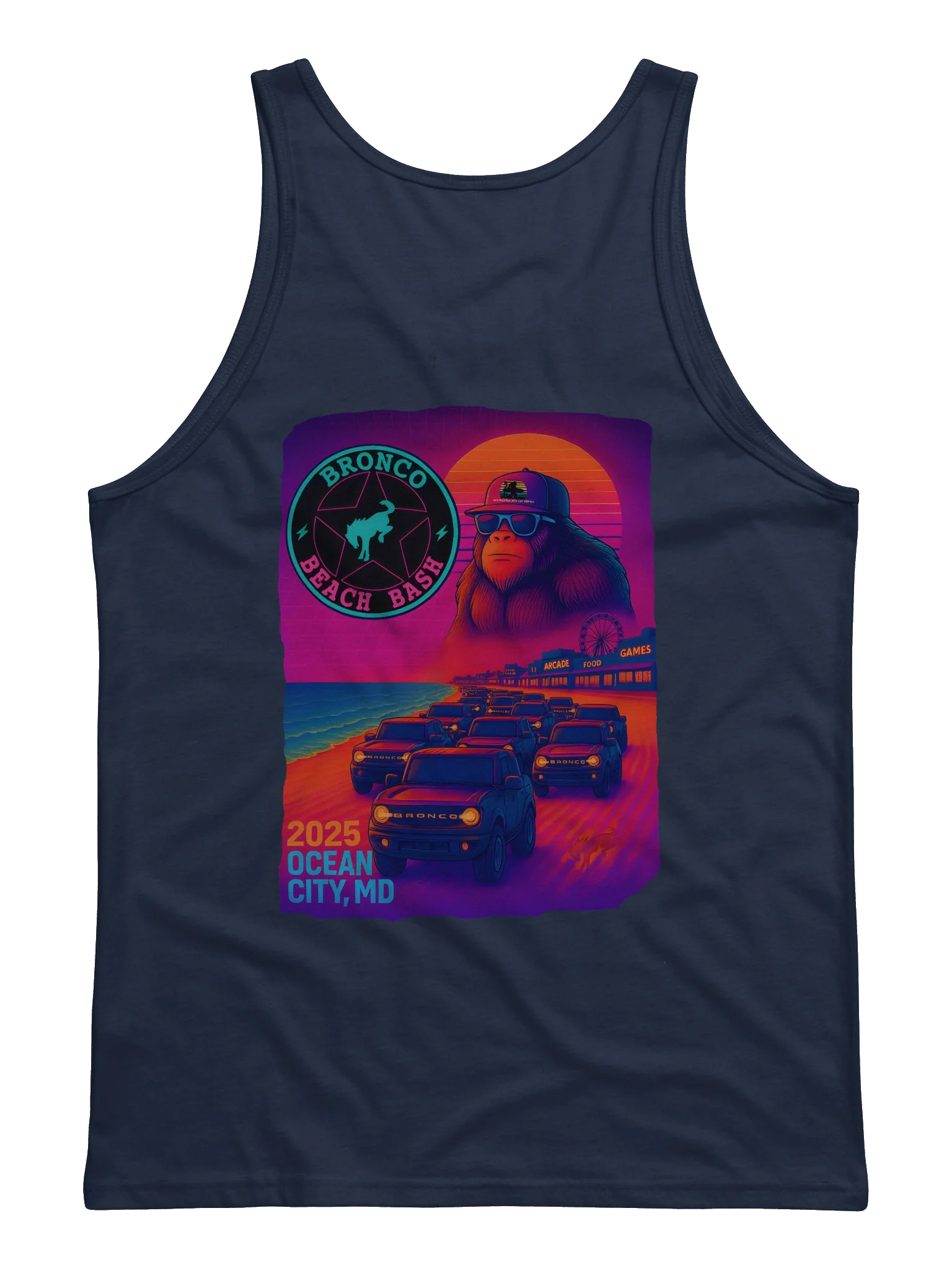 2025 Bronco Beach Bash Ocean City / Destination Bigfoot Bronco Collab | Full Frontal Bella+Canvas Jersey Tank (Multiple Colors Available) product image (15)