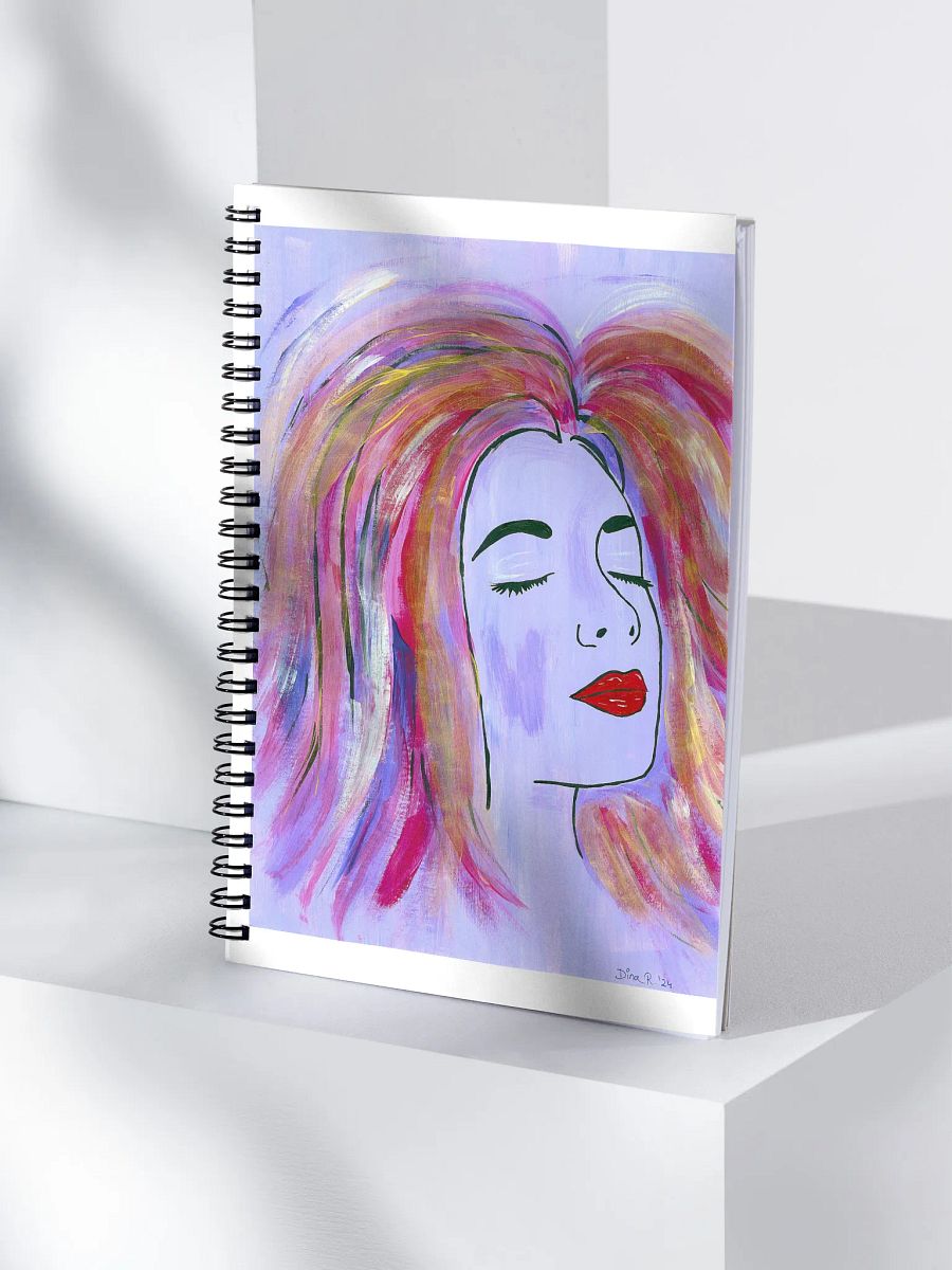 Dreaming girl (art by Dina R.) acrylic painting picture - Spiral Notebook product image (4)