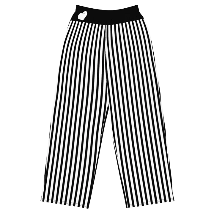 Black and White Thin Stripes/All-Over Wide Leg Pants Print by Sublicolor product image (1)