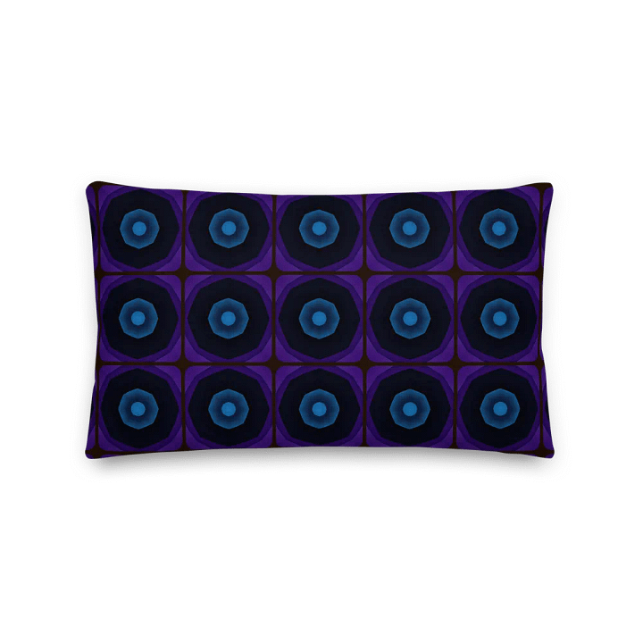 Purple & Blue Circular Pattern Premium Throw Pillow – Bold Geometric Design product image (2)