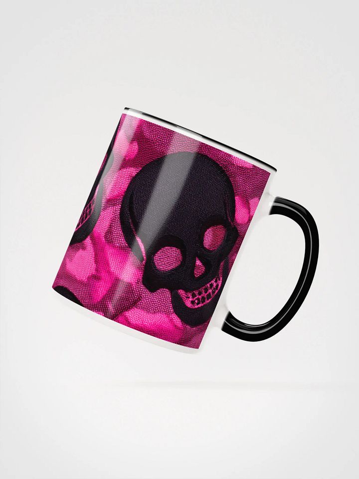 Ceramic Mug with Color inside black and pink skull product image (4)