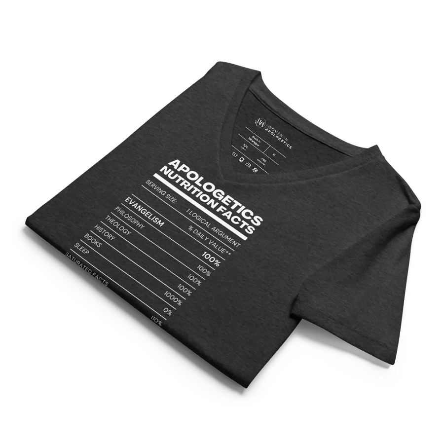 Apologetics Nutrition Facts Women's V-Neck T-Shirt product image (9)