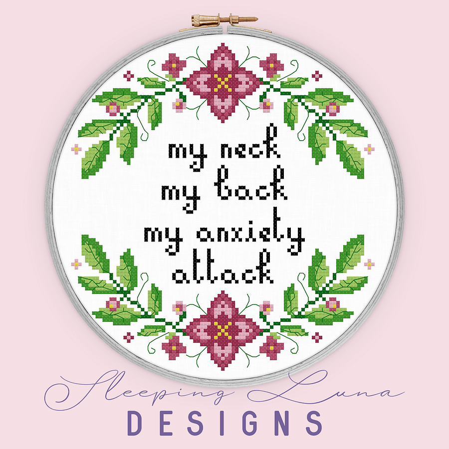 My Neck My Back My Anxiety Attack - Cross Stitch Pattern product image (4)