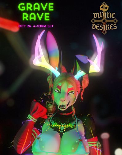 Halloween Grave Rave tonight 4-10 PM SLT at Divine Desires

Contest board and prizes!

https://maps.secondlife.com/secondlife...