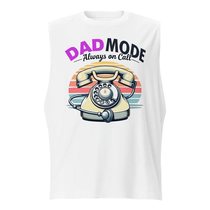 Retro Dad Mode Sunset Muscle Tank product image (1)