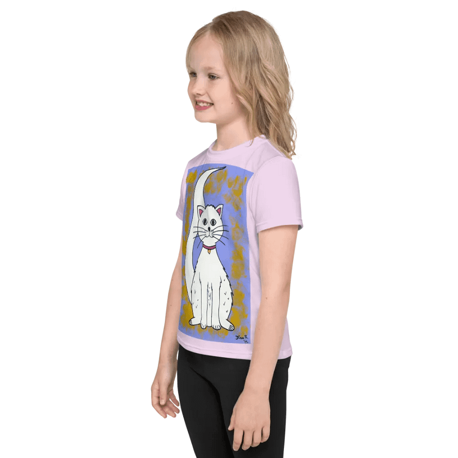 Cat (art by Dina R.) acrylic painting picture - Kids Crew Neck T-Shirt product image (3)