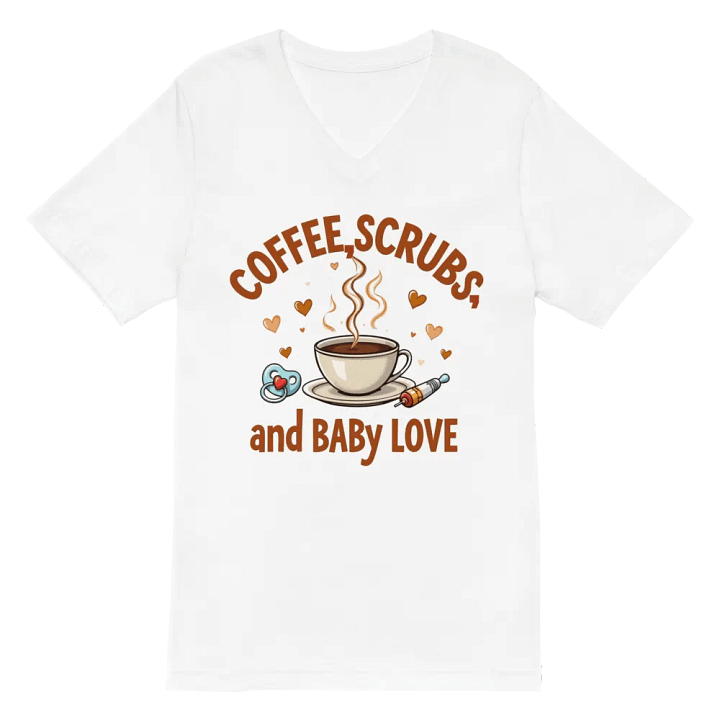 Coffee, Scrubs, and Baby Love V-Neck Tee product image (6)