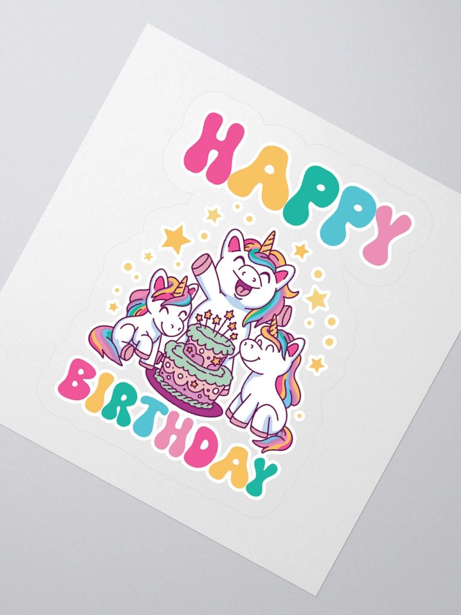 Happy Birthday (Unicorns With Birthday Cake) Sticker product image (2)