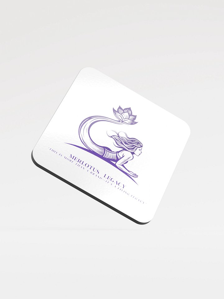 Cork Coaster – White with Purple Emblem 🌸 Light in form. Power in purpose. product image (1)