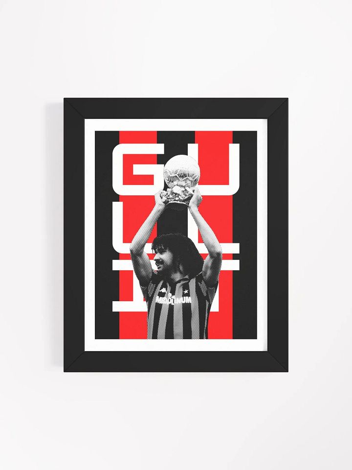 Ruud Gullit BW AC Milan Name Art Framed Print product image (1)