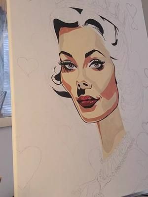 QUEEN OF HEARTS  JOIN me 3-6pm on Clapper to chat and see her progress! #queenofhearts #paint #painter #painting #artistsoftiktok #artist #aliceinwonderland #paintingtherosesred 