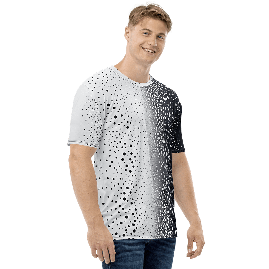 "Eclipse" - Black & White Dotted Fade All-Over Print Tee product image (4)
