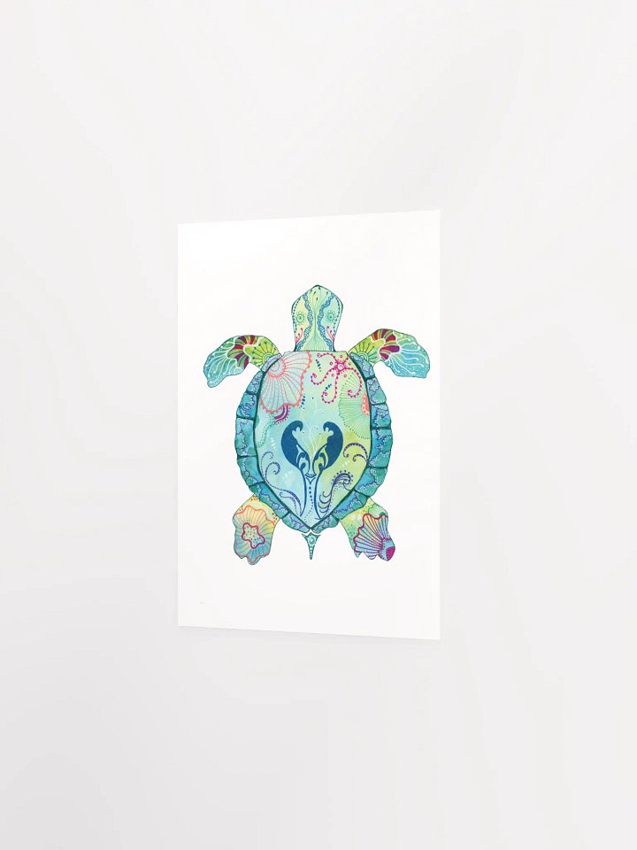 Sea Turtle with Charming Doodles Matte Poster product image (2)