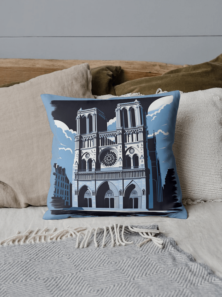 Notre Dam Illustration Pillow product image (1)