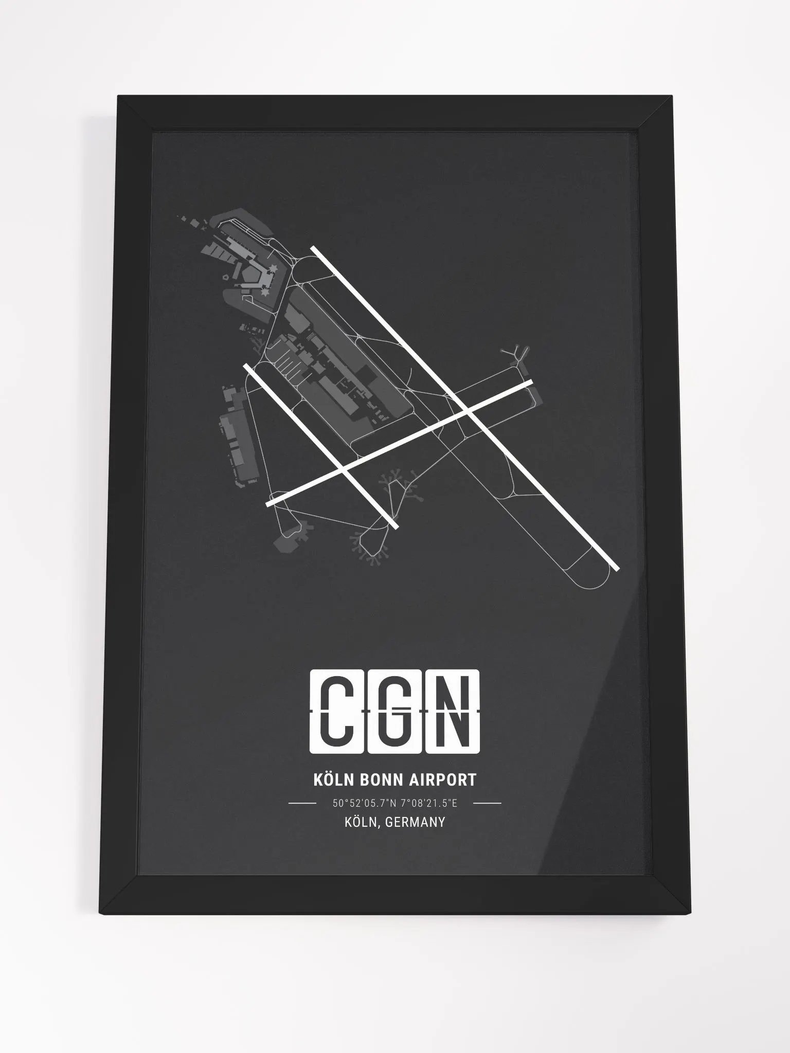 Framed Airport CGN Premium Map On Matt Paper product image (4)