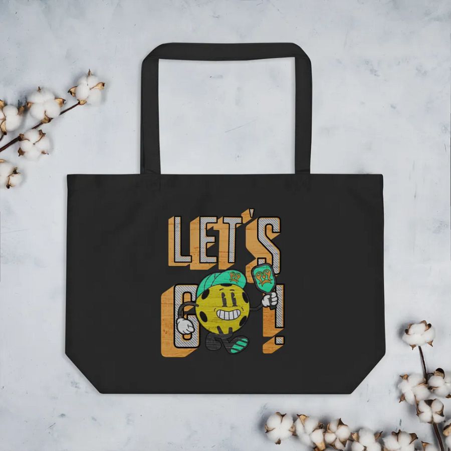 Lets Go Pickleball Mascot Organic Tote Bag product image (2)