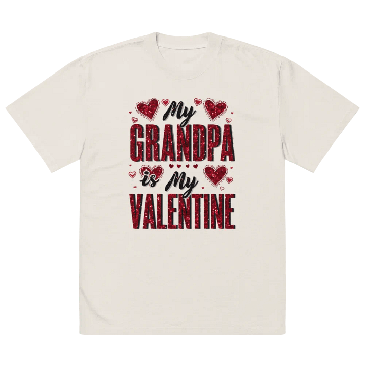 Glittery Grandpa Valentine Faded T-Shirt product image (2)