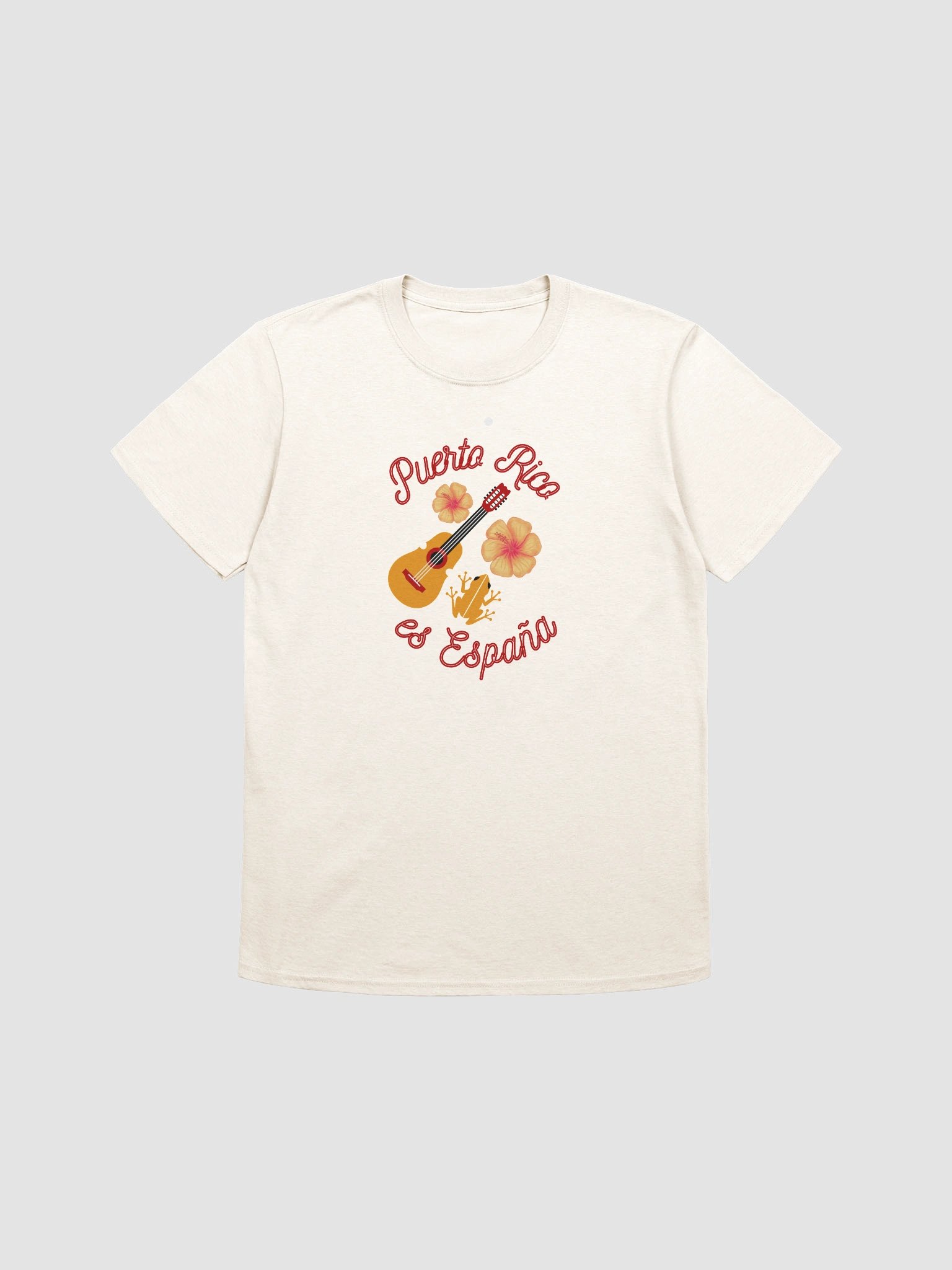 Camiseta manga corta - Puerto Rico es España (flor, guitarra, coquí) product image (3)