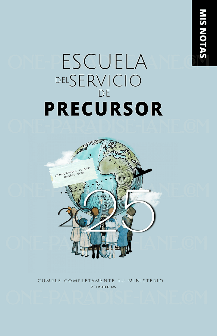 2025 Escuela del Servicio de Precursor Cuaderno Digital | Globo Vintage Azul Empolvado (PDF) product image (1)