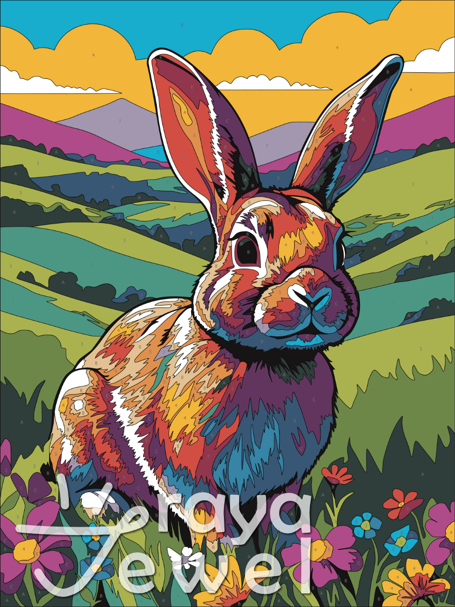 Rabbit! Color by Number Coloring Page product image (1)