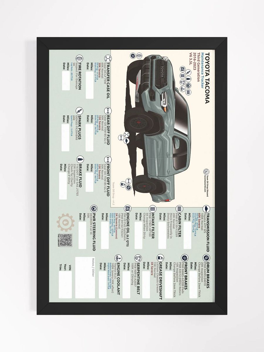 3RD GEN MAINTENANCE TRACKER V1.2 - Lunar (FRAMED) product image (2)