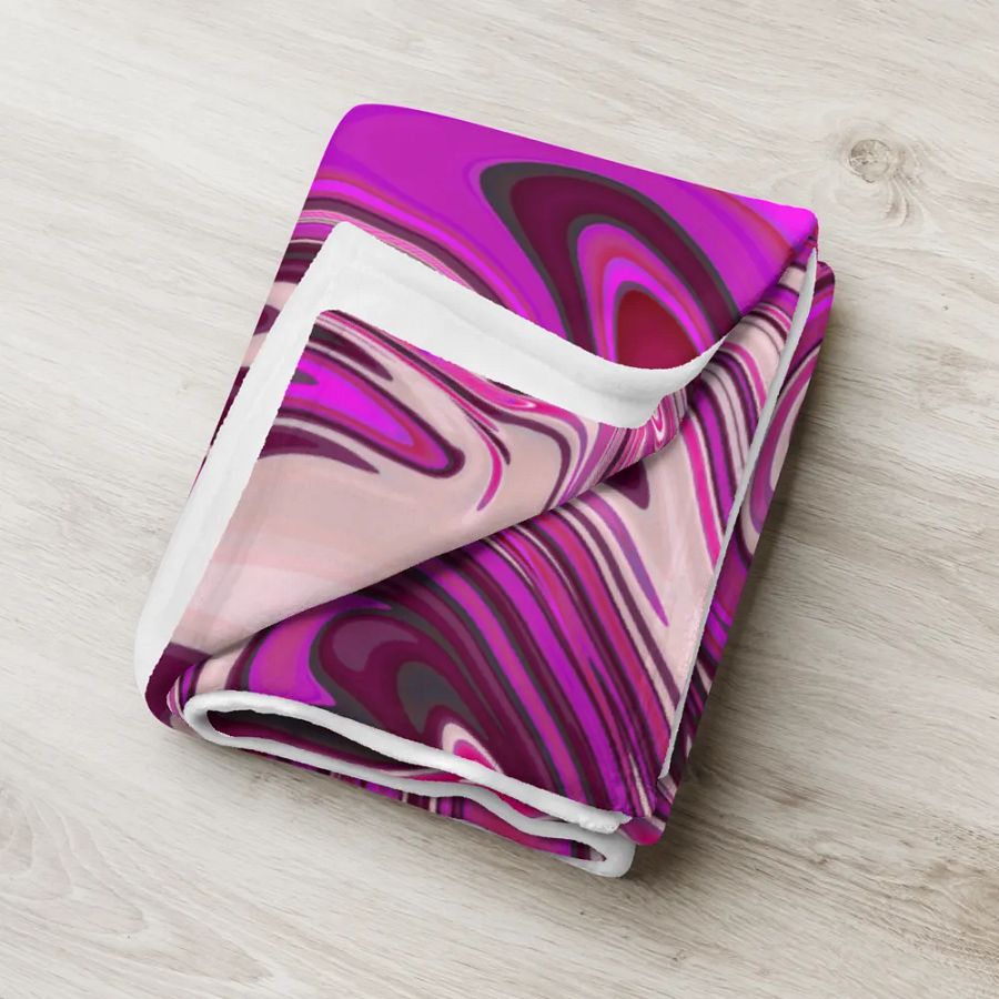 Throw Blanket - Pink and Purple Digital Fluid Art product image (8)