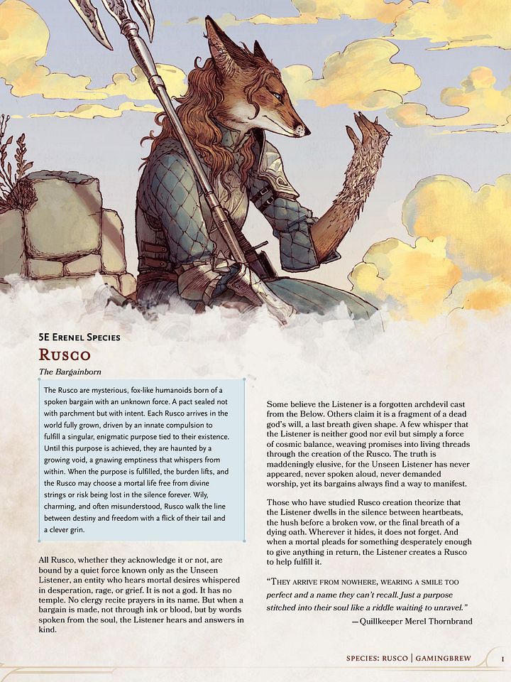 Rusco | 5E Species product image (2)
