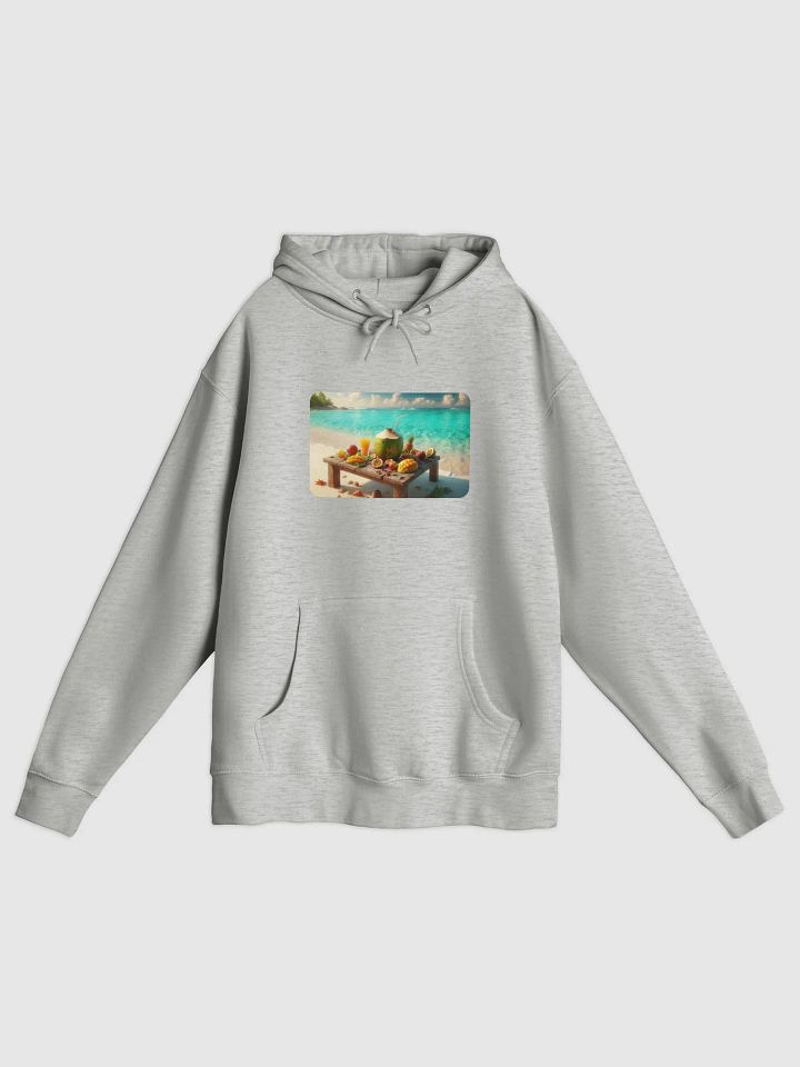 Tropical Paradise Hoodie | AI Design young green coconut on the beach product image (2)