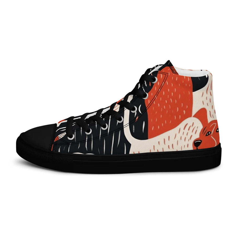 'Puppy Love' Printed Men's High Top Canvas Shoes product image (12)