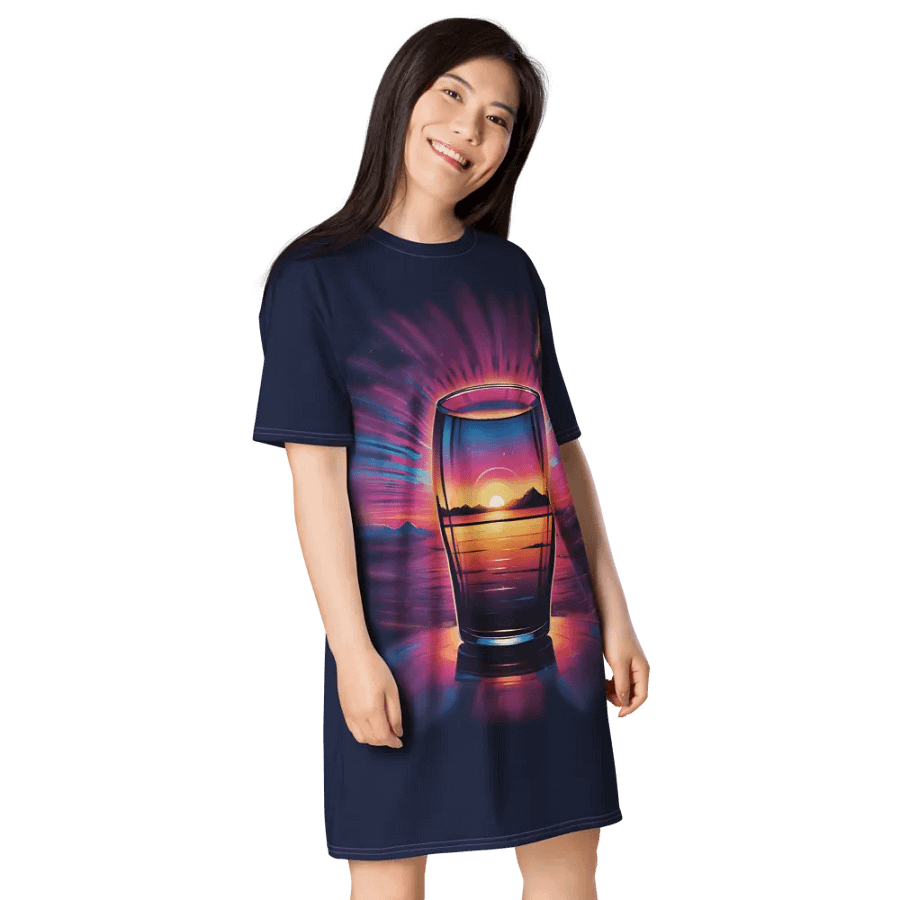 Beer Sunset All Over Print T-shirt Dress product image (3)