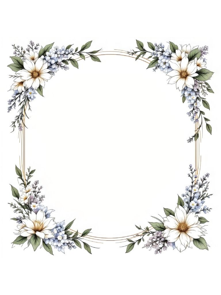 20 Elegant Floral Frames and Borders Clipart Designs, Decorative Frames Set, Floral Illustrations, Soft Pastel Floral Clipart product image (6)