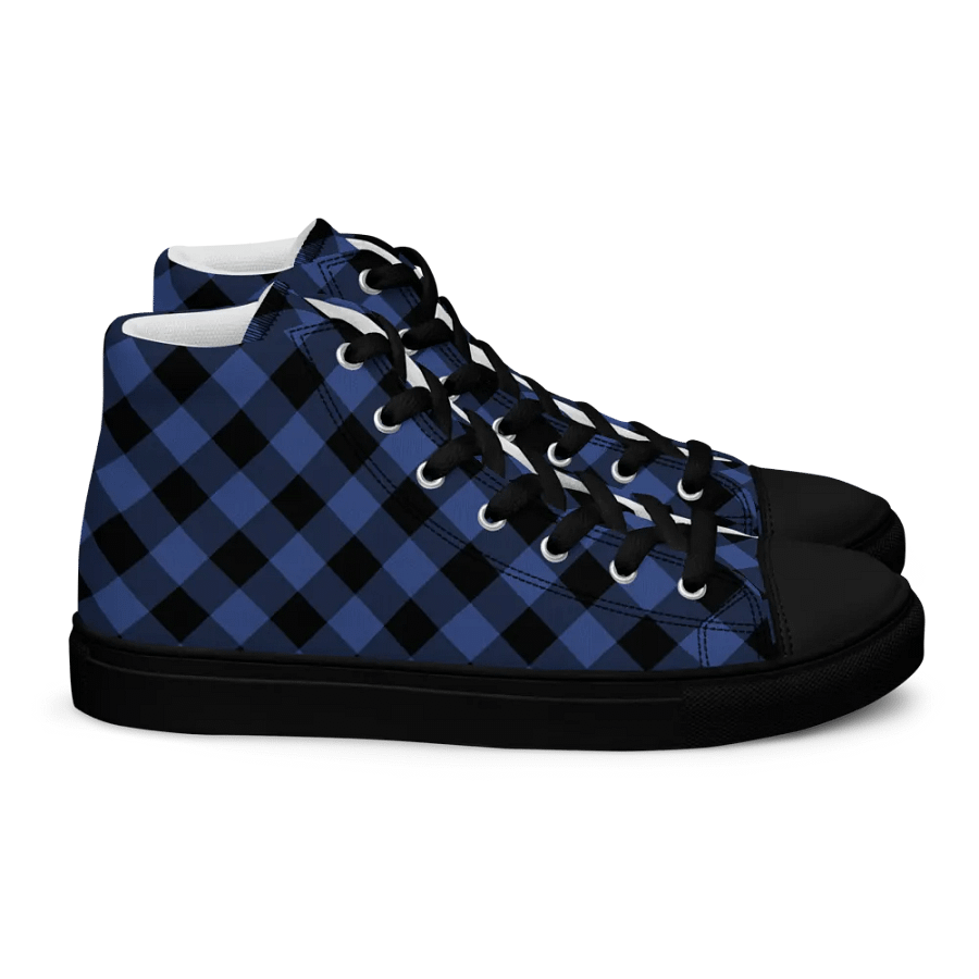 Lapis Blue Buffalo Check Men's High Top Shoes product image (3)
