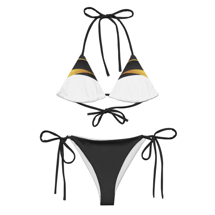 Low Rise Cheeky String Bikini, Black And Gold product image (5)