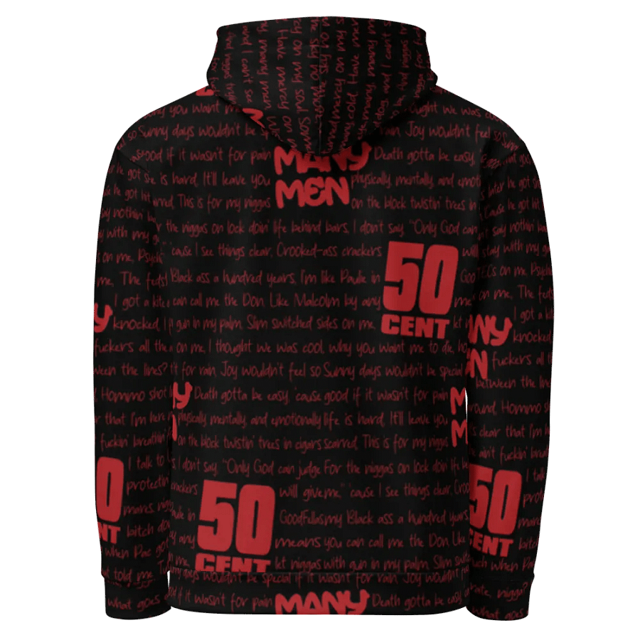 Many Men - 50 Cent - BLACK w/RED - Unisex Hoodie product image (3)