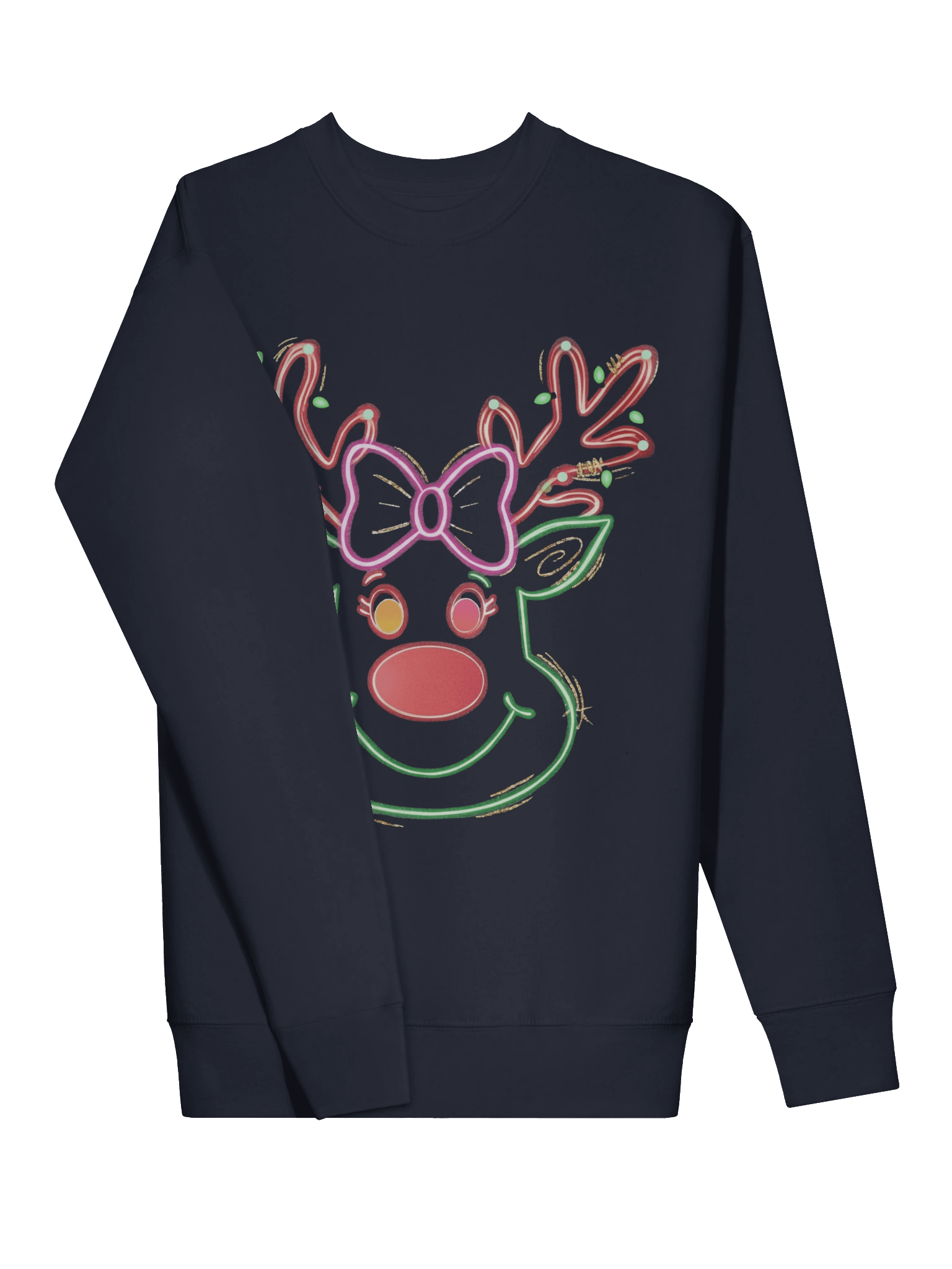 Neon Reindeer Holiday Sweatshirt | Heavyweight Glow Crewneck product image (3)