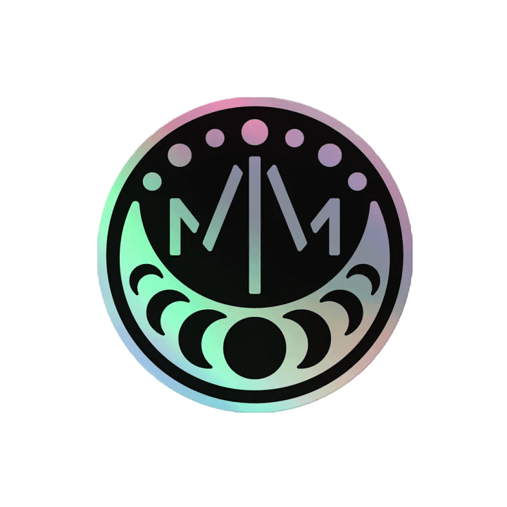 MM 𝖑𝖔𝖌𝖔 holographic sticker product image (2)