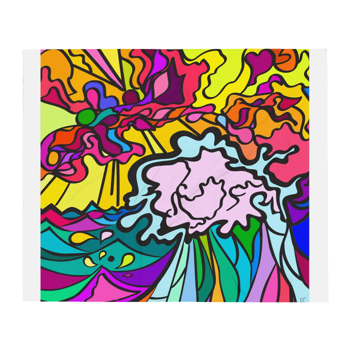 Vibrant Swirls Throw Blanket - Wave at Sunset product image (1)