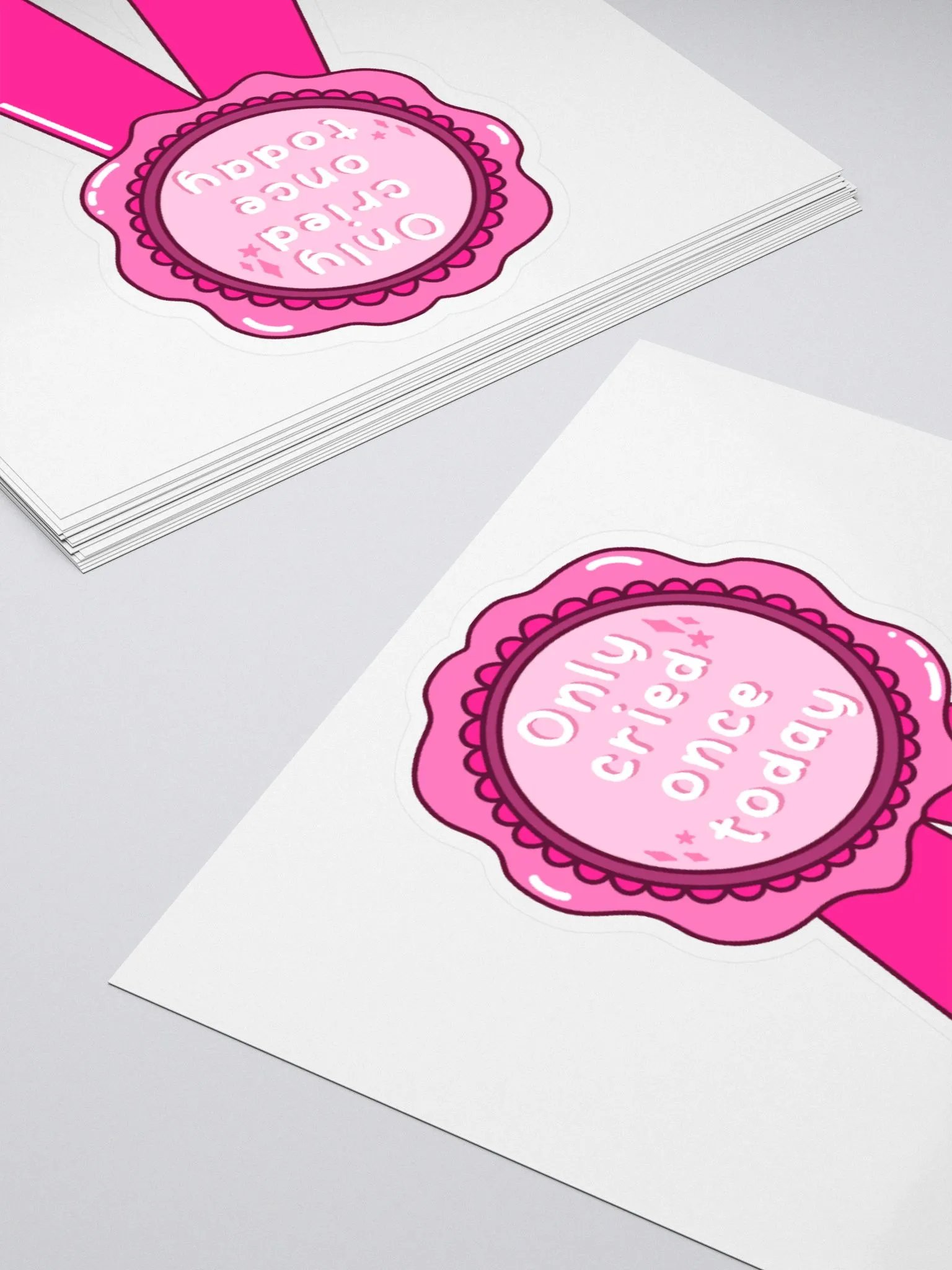 Only Cried Once Kiss Cut Sticker product image (10)