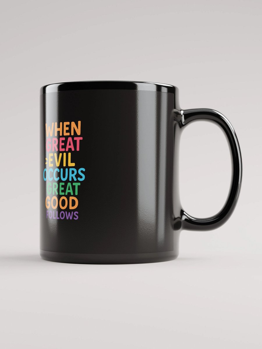 Great Good Follows” Inspirational Black Mug – Nichiren Buddhism Quote for Inner Strength product image (1)