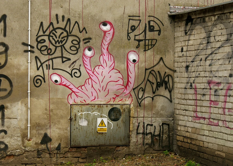 graffiti bathroom wall