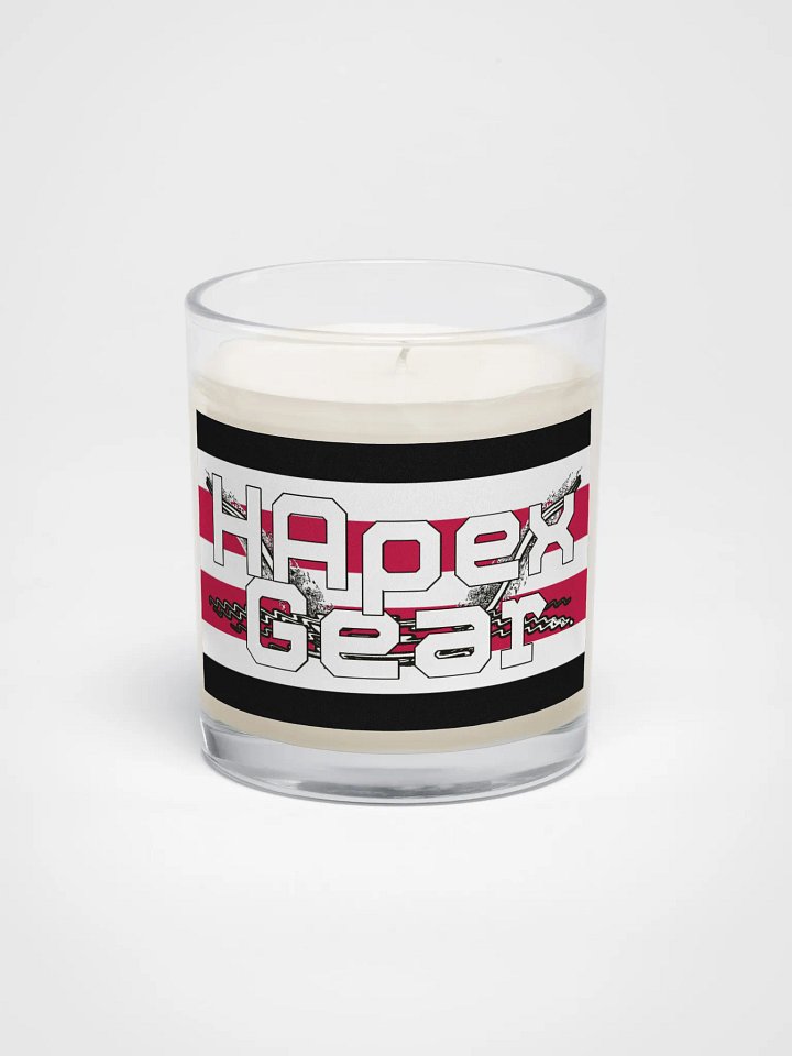 Soy Wax Candle In A Clear Glass Jar - Chicago Bulls Color - White HApex Gear White Logo product image (1)