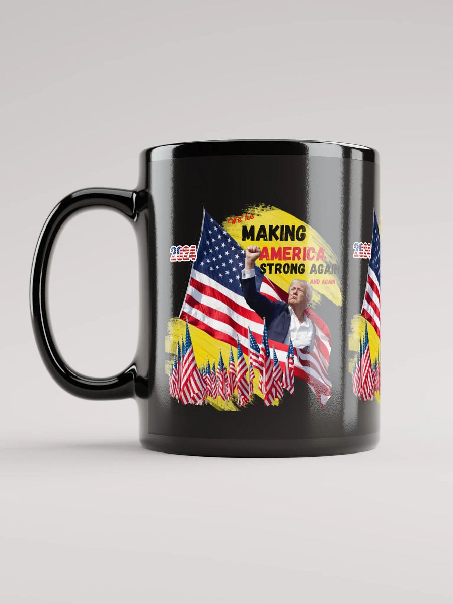 Black Mug Make America Strong Again for Dads and office staff product image (12)