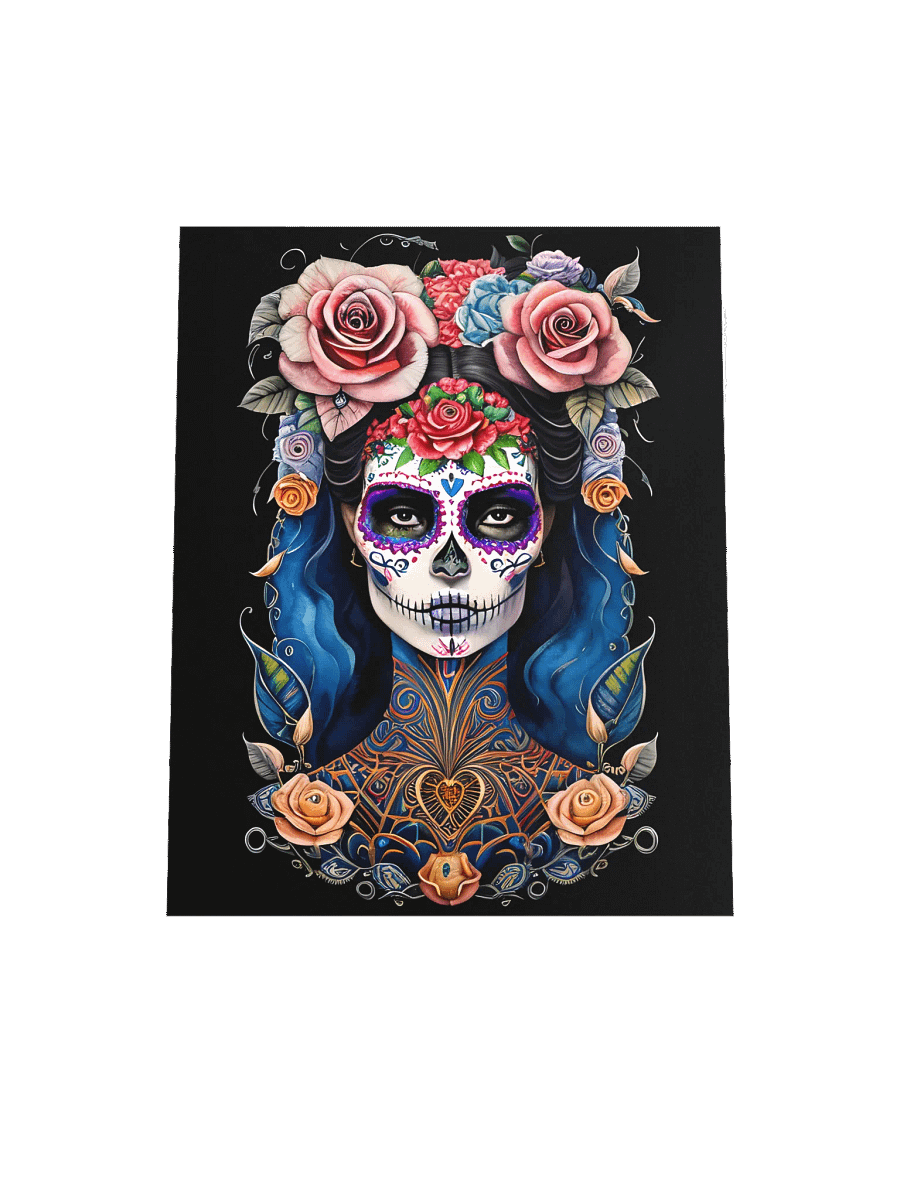 Sugar Skull Art -Woman in Gorgeous Skull Makeup Poster product image (18)
