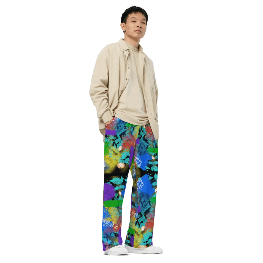 AbstractWear #2 Wide Unisex Pants/Night-Flower product image (4)