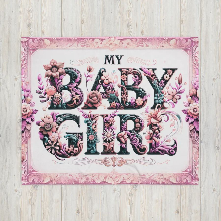 Vintage My Baby Girl Antique Style Baby Throw Blanket product image (5)